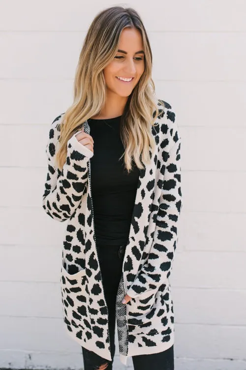 Accomplished Leopard Print OL Knit Cardigan