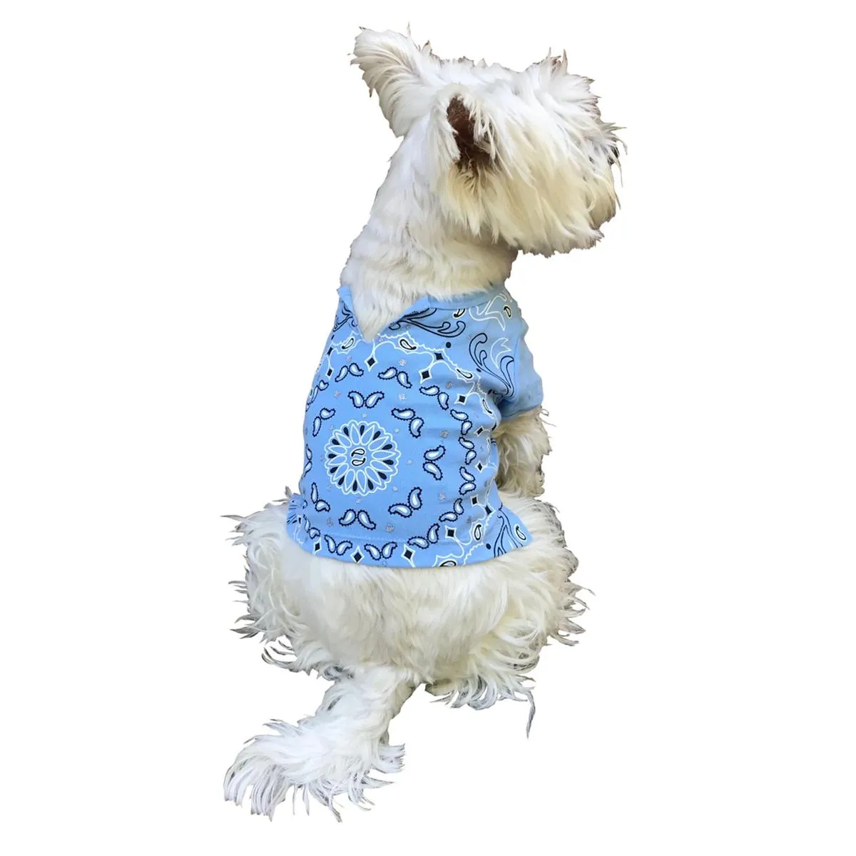 Bandana Print Dog Tee Light Blue