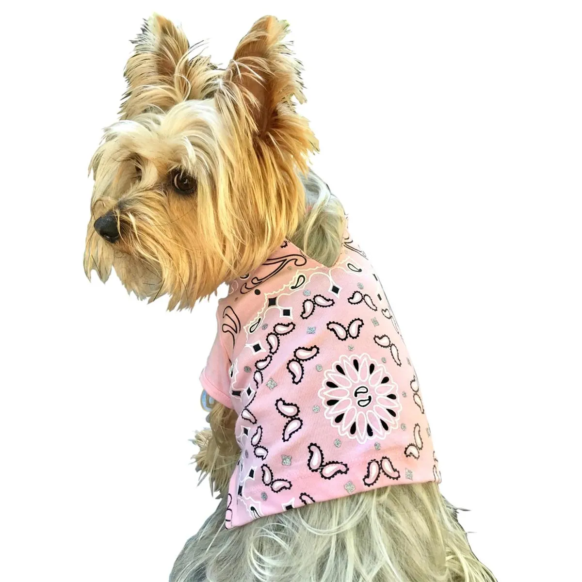 Bandana Print Dog Tee Light Pink