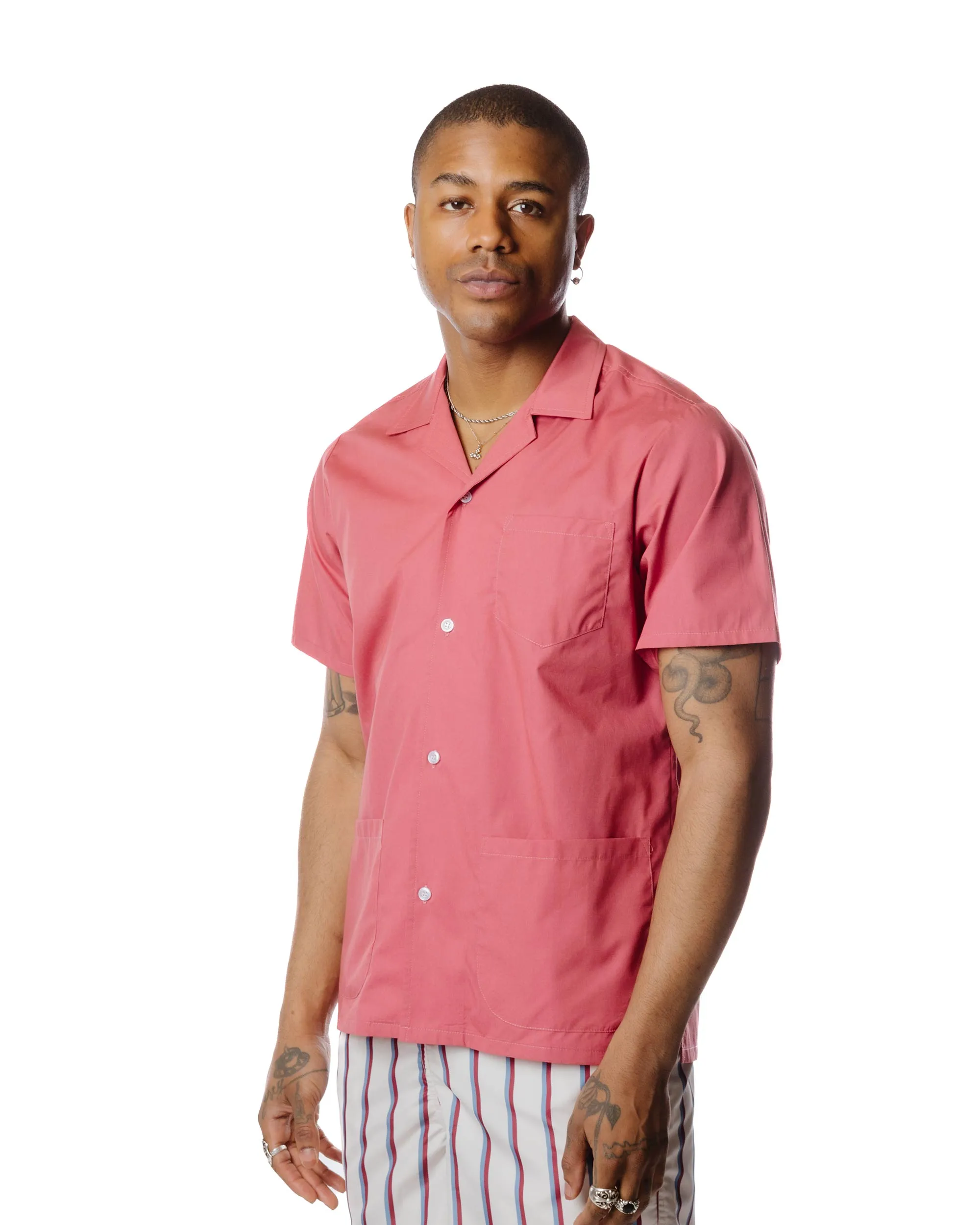 Bather Solid Mauvewood Traveler Camp Shirt