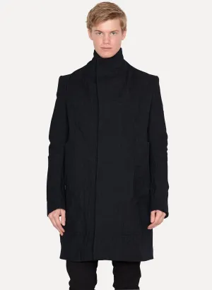 Black Aluminum Wool Coat