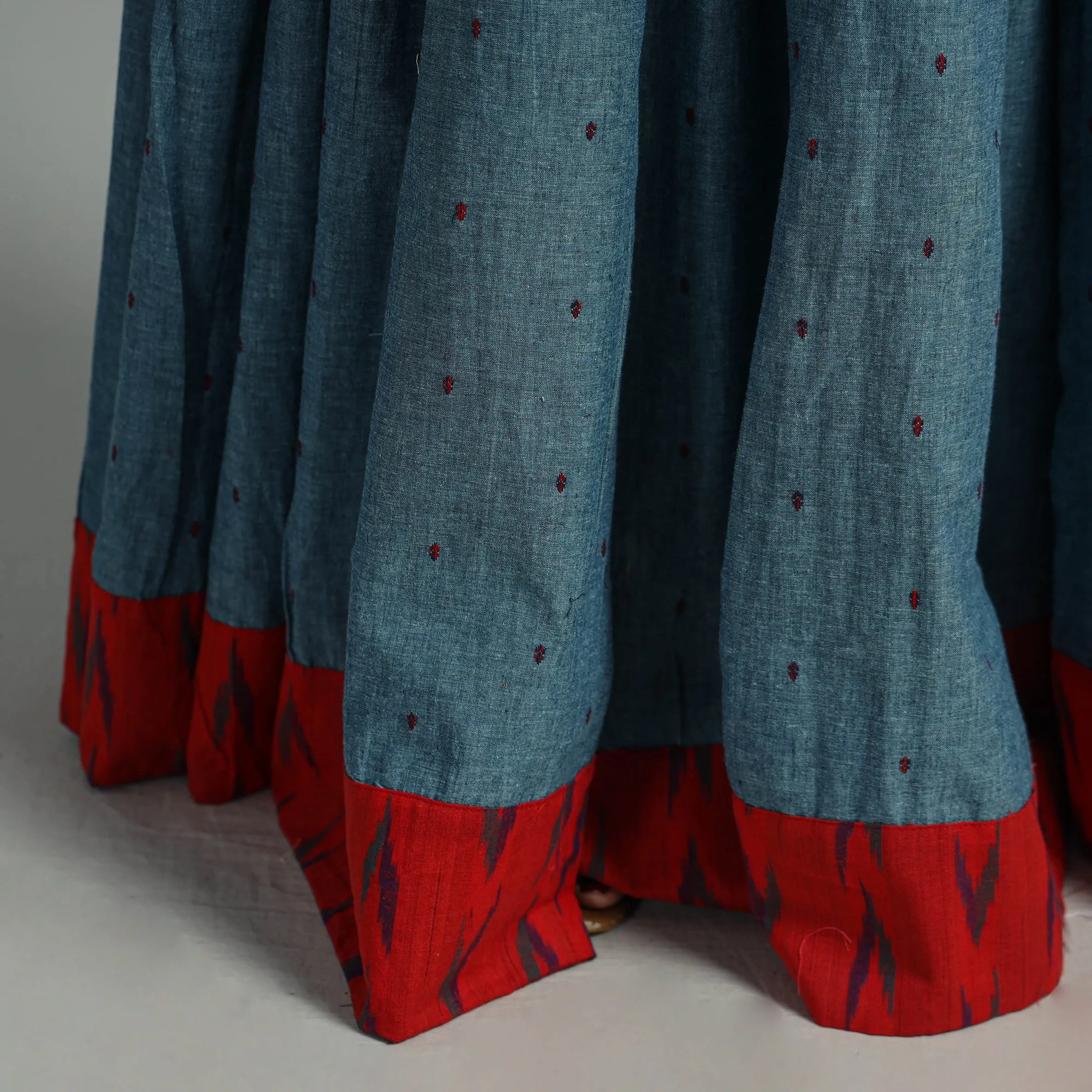 Blue - Jacquard Patchwork 24 Kali Cotton Long Skirt 16