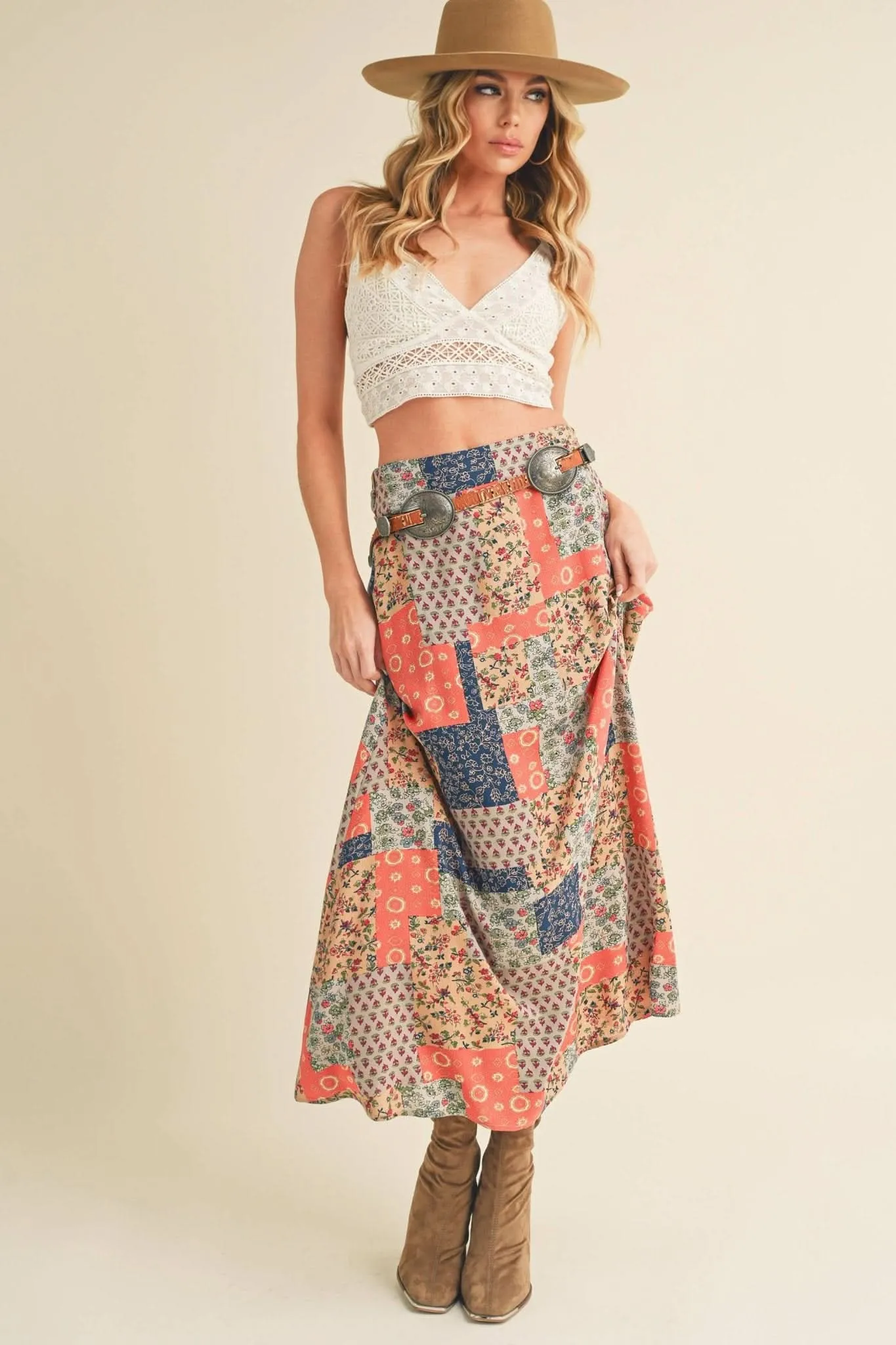 Bradyn Patchwork Print Skirt