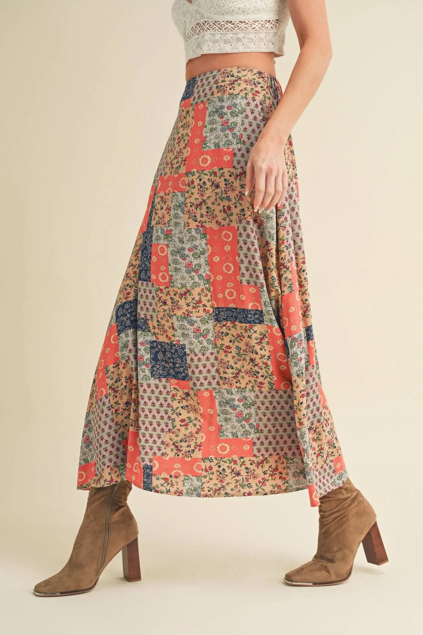 Bradyn Patchwork Print Skirt