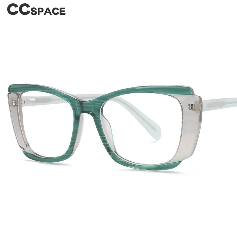 CCspace Unisex Full Rim Square Acetate Patchwork Frame Eyeglasses 54120