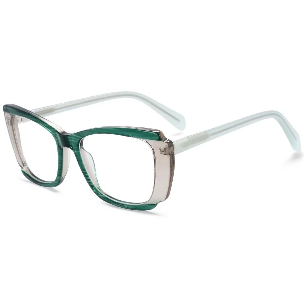 CCspace Unisex Full Rim Square Acetate Patchwork Frame Eyeglasses 54120