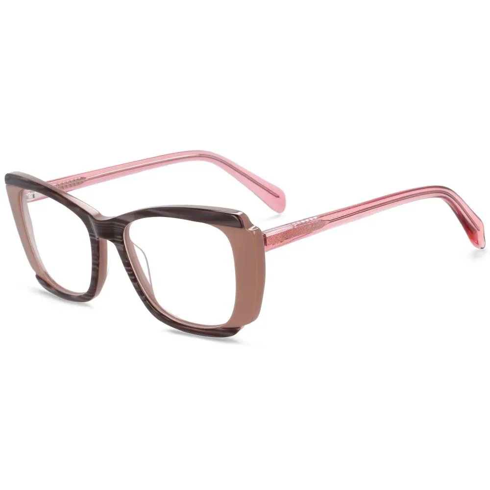 CCspace Unisex Full Rim Square Acetate Patchwork Frame Eyeglasses 54120