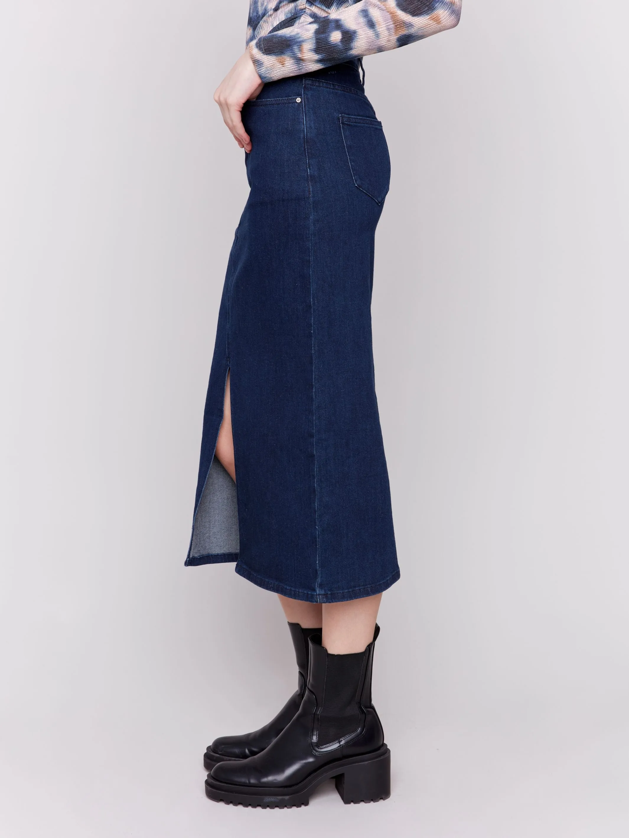 Charlie B- Long Denim Skirt