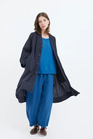 Chez Vidalenc - Coat - Light Linen Pu Yi - Navy Proto