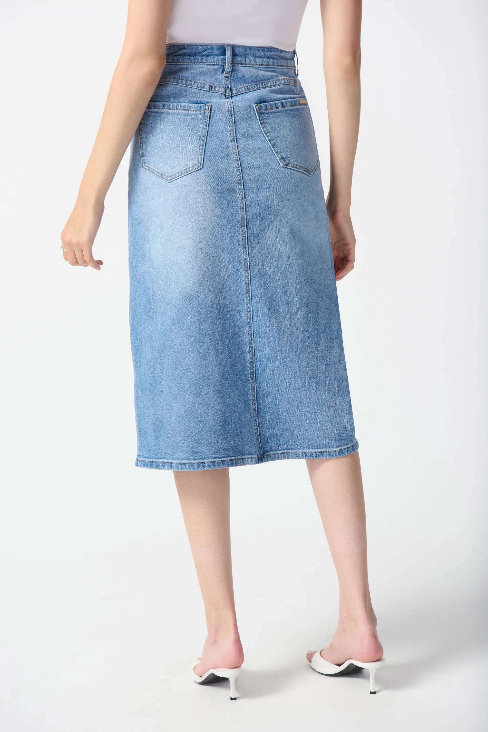 DENIM SKIRT WITH SLIT