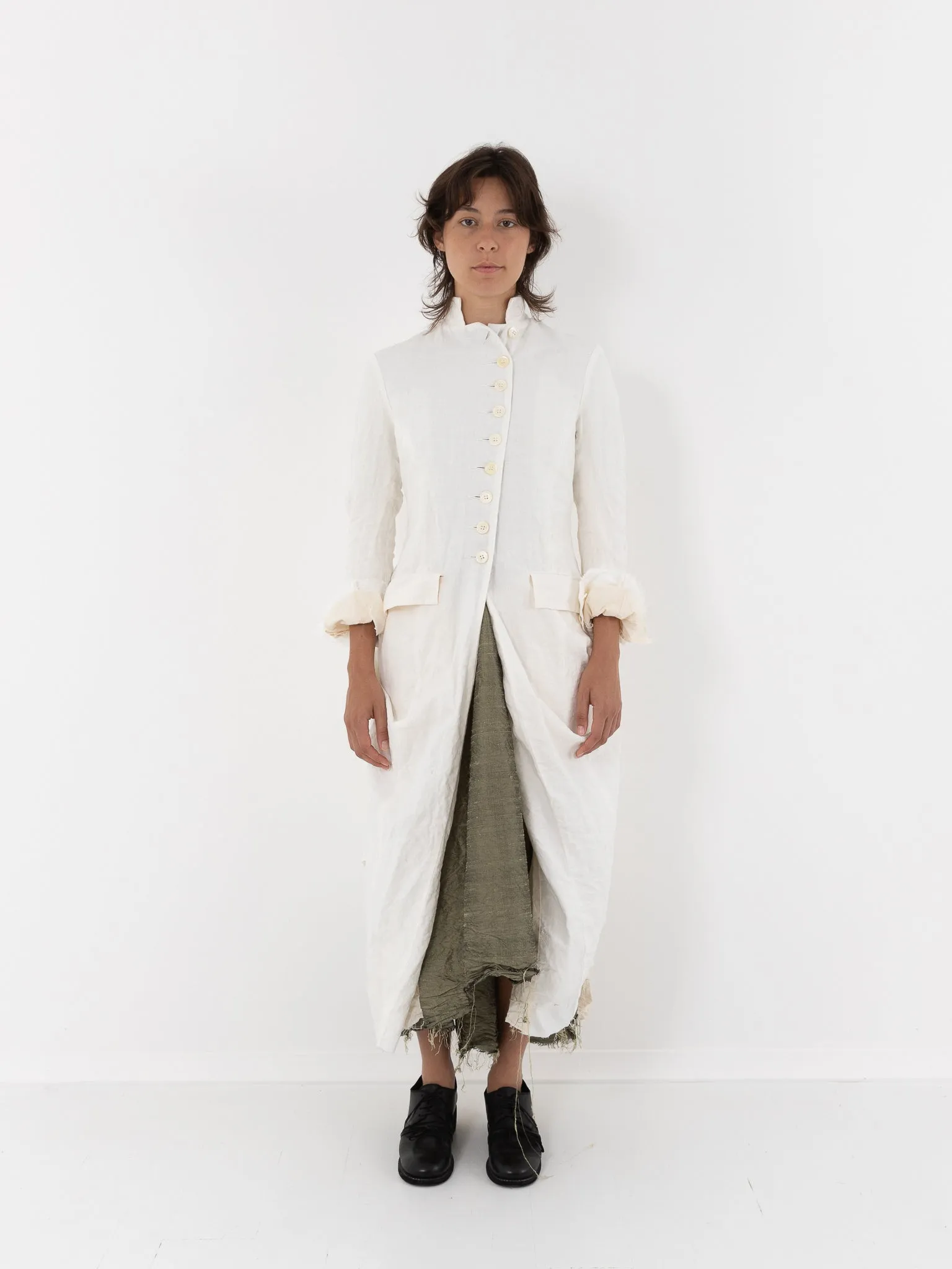 Elena Dawson Lunar Coat, White Linen