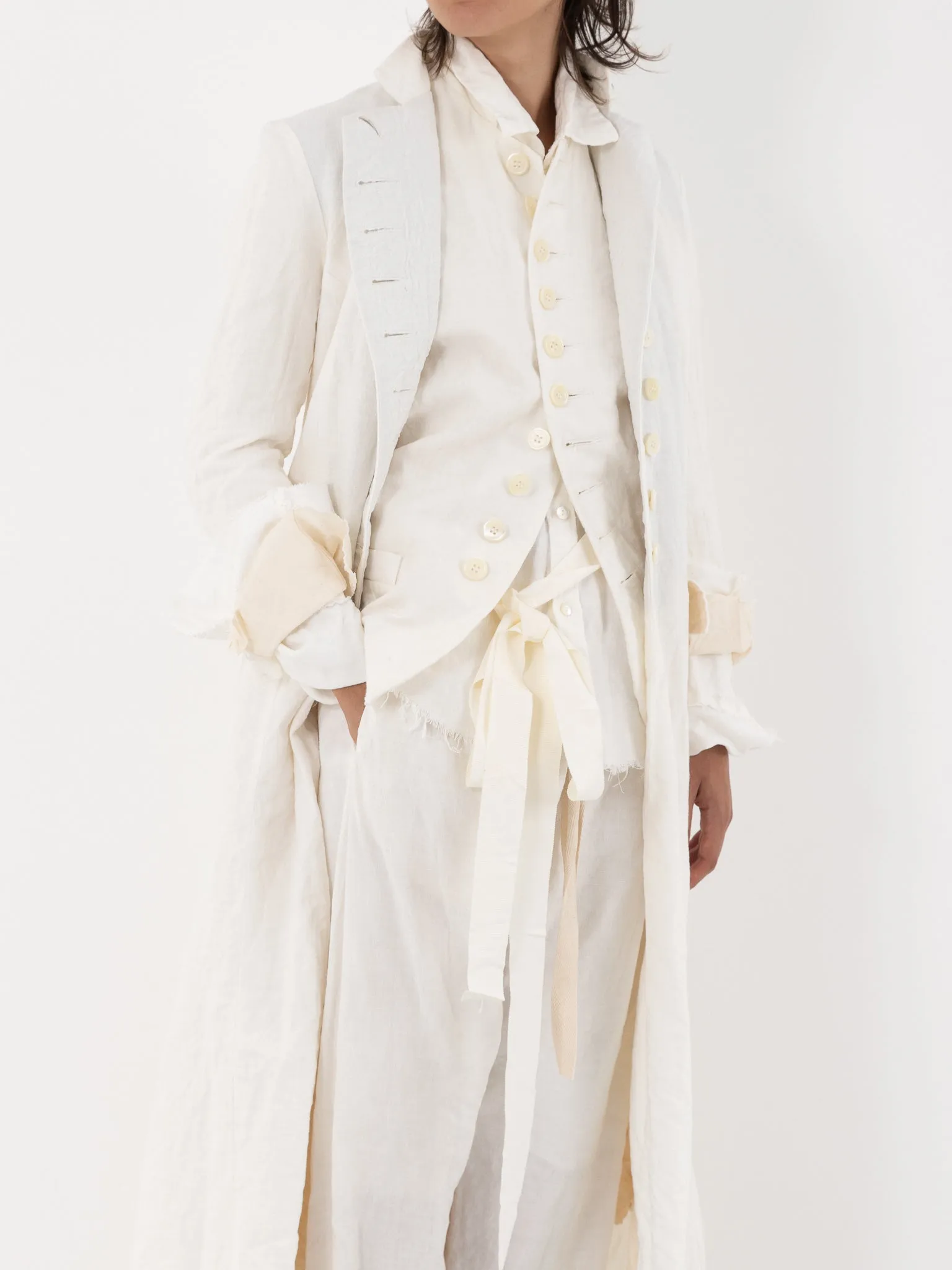 Elena Dawson Lunar Coat, White Linen