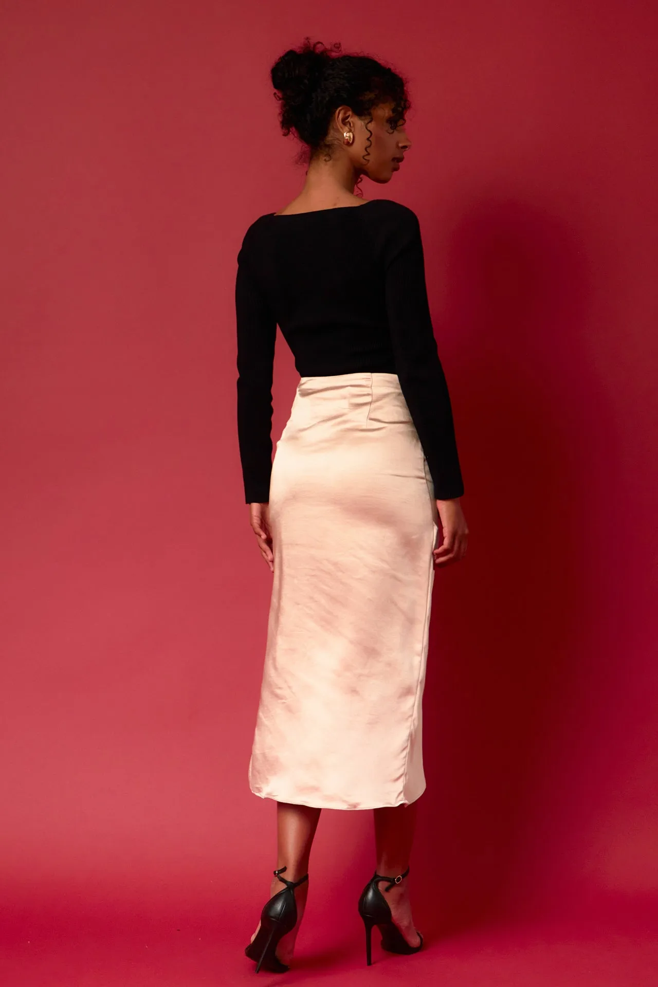 Endless Rose - Front Slit Midi Skirt