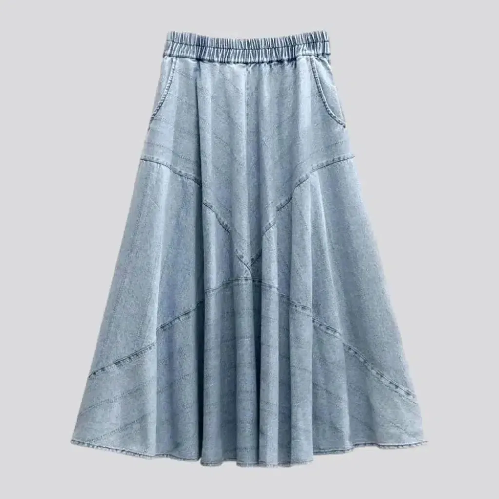 Fit-and-flare women's jean skirt