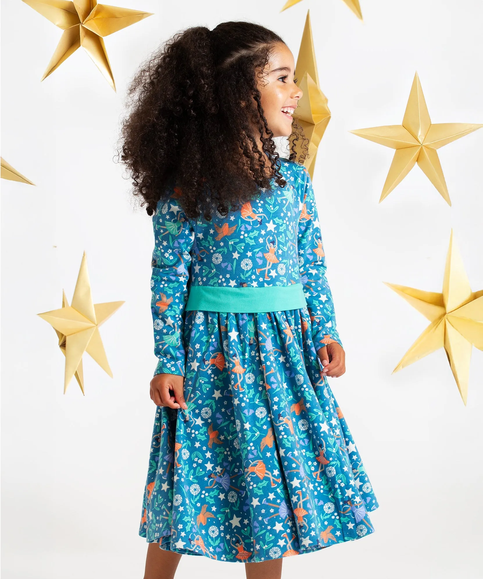 Frugi Party Skater Dress - Enchanted Forest