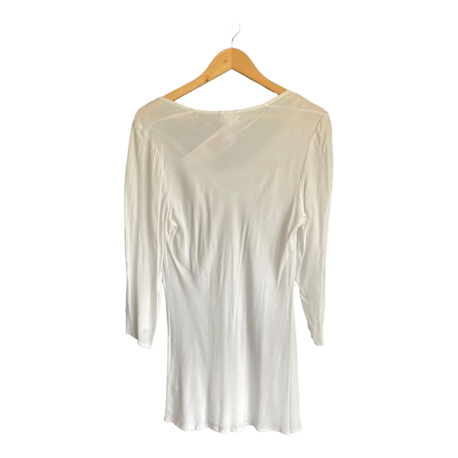 Ghost White Long Sleeved Beach Cover Up Style Dress UK Size Large