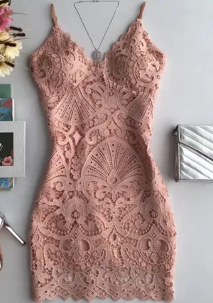 Homecoming Dresses, Short Lace Dress, Short Party Dress