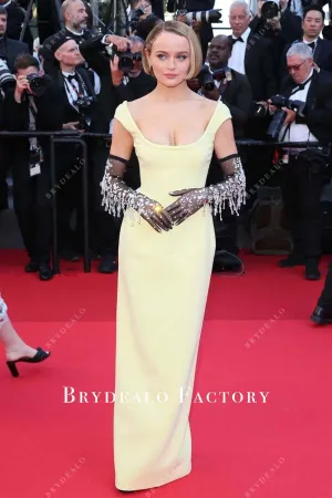 Joey King Light Yellow Dress 2024 Cannes Film Festival