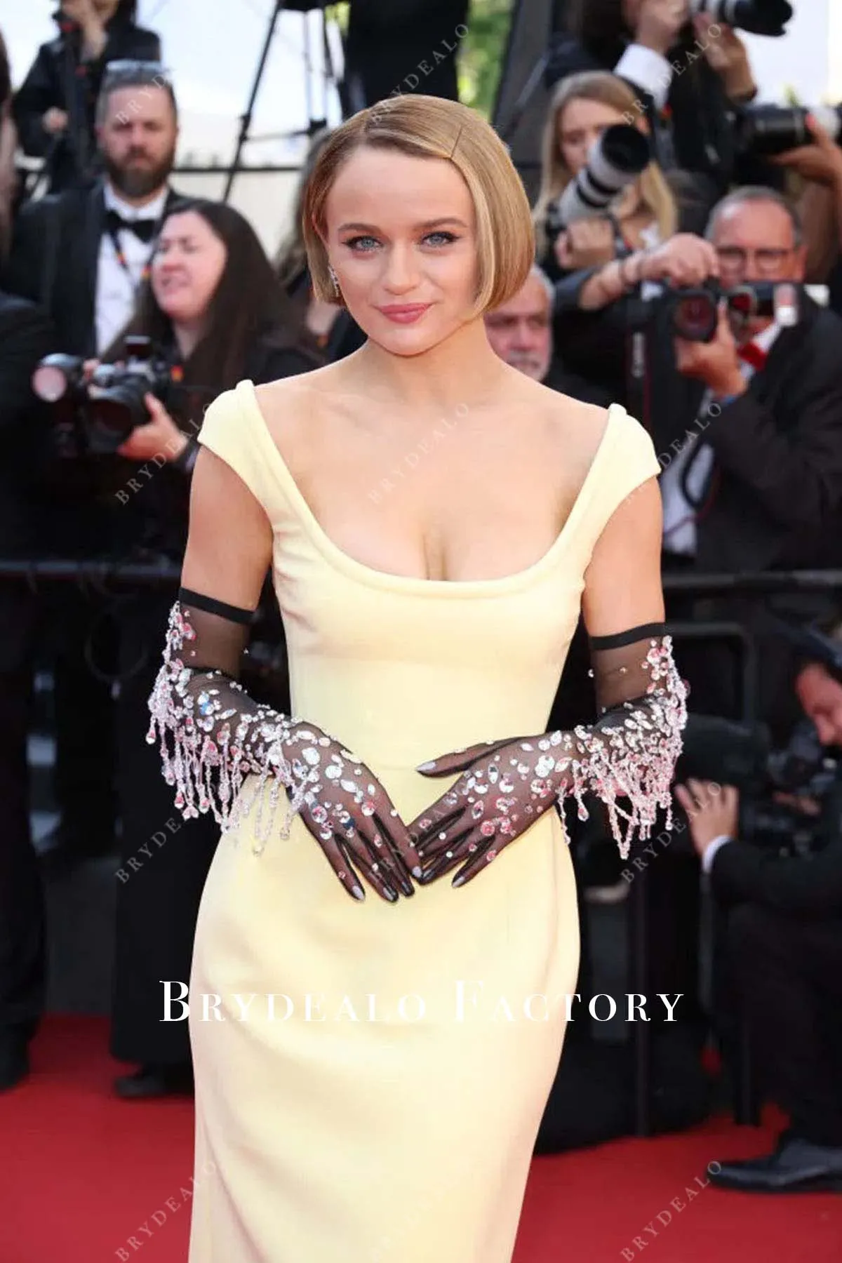 Joey King Light Yellow Dress 2024 Cannes Film Festival