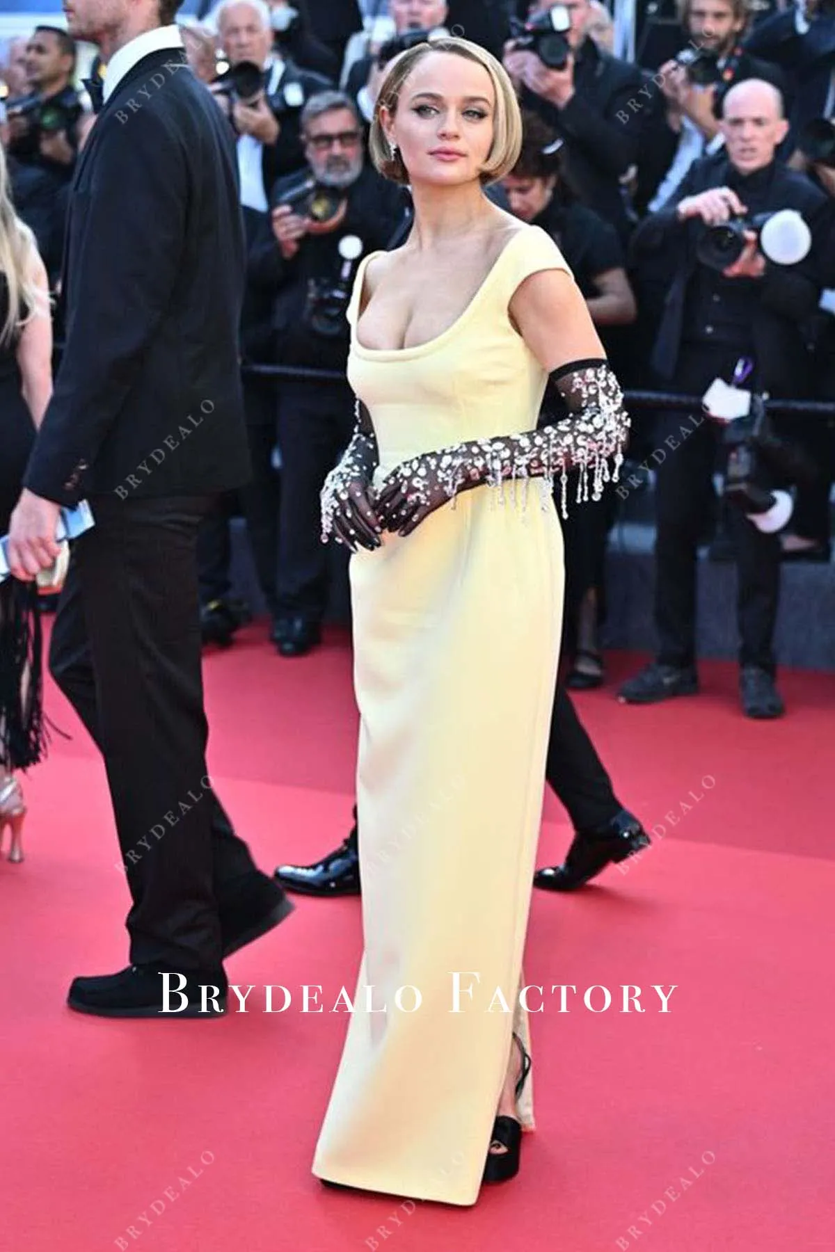 Joey King Light Yellow Dress 2024 Cannes Film Festival