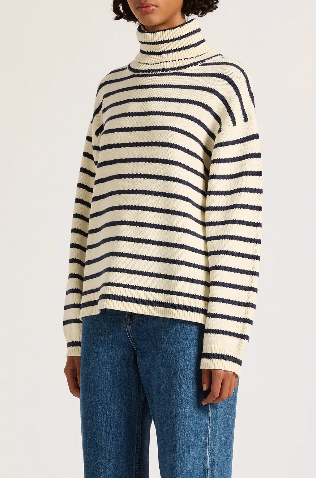 KAI TURTLENECK - NAVY STRIPE