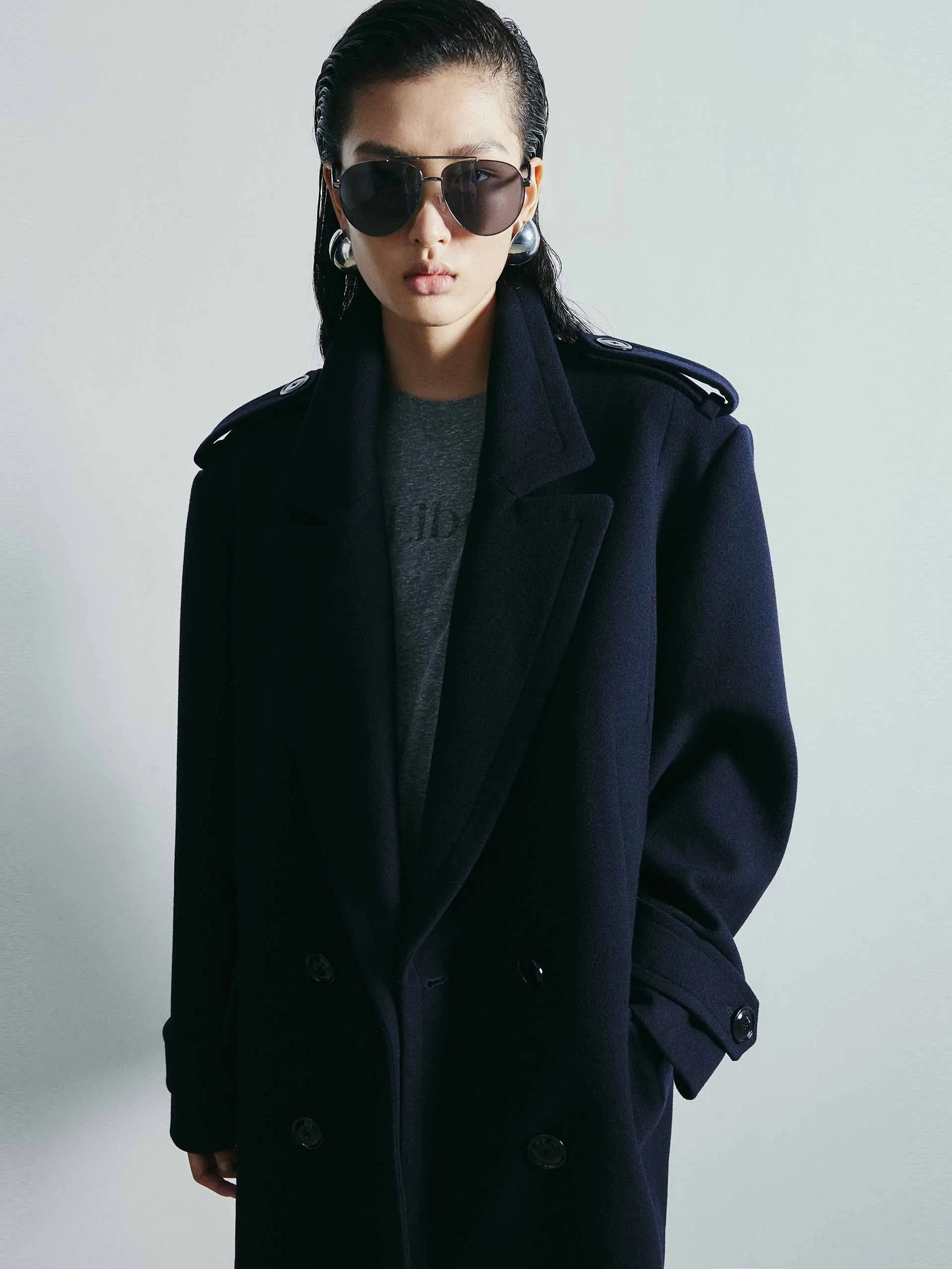 Lapel Collar Wool Coat