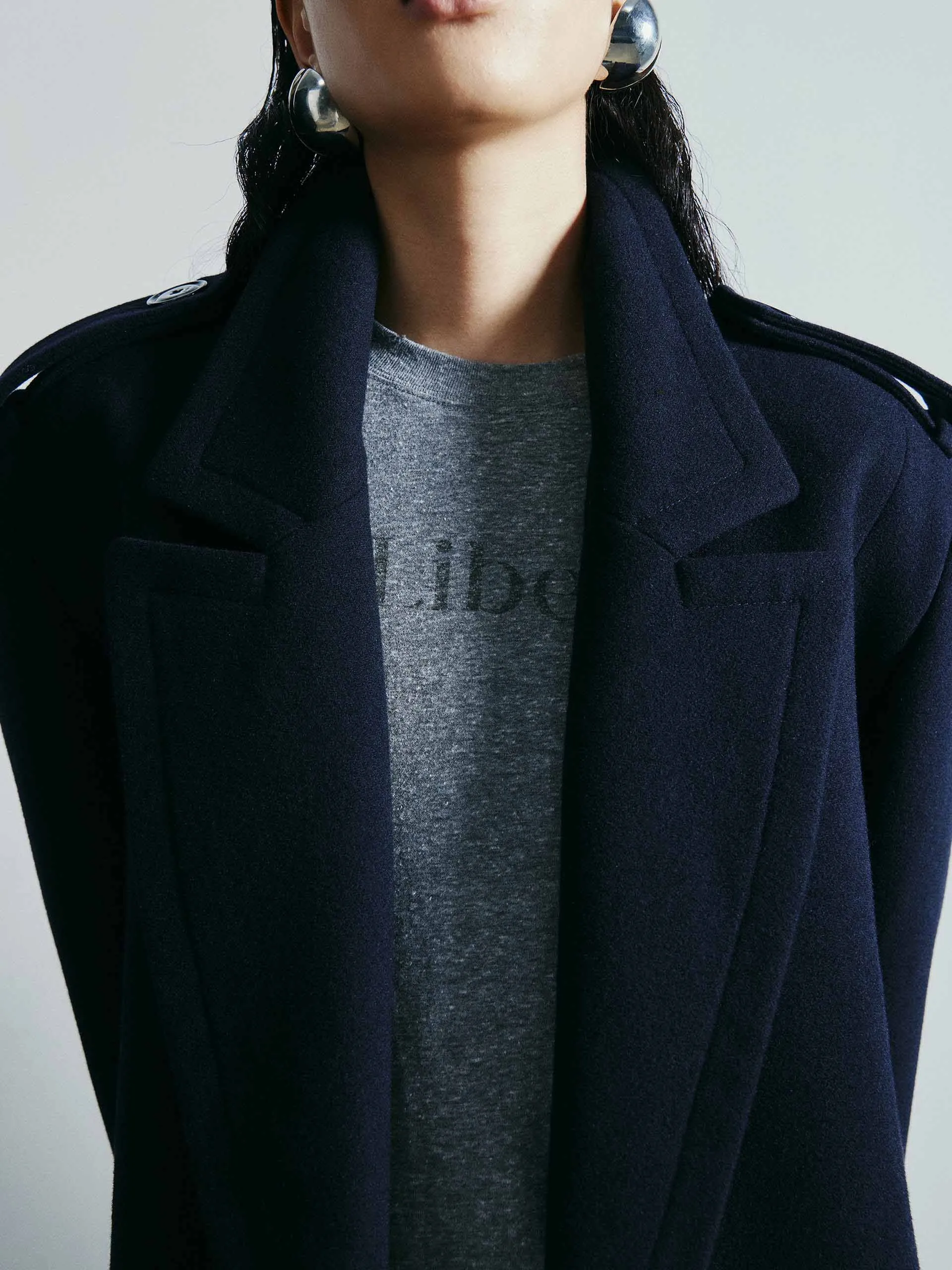 Lapel Collar Wool Coat