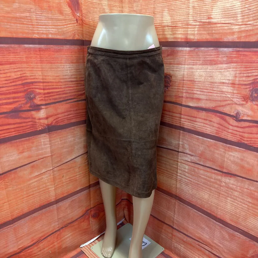 LIZ CLAIBORNE BROWN SUEDE SKIRT SZ 12 TCC