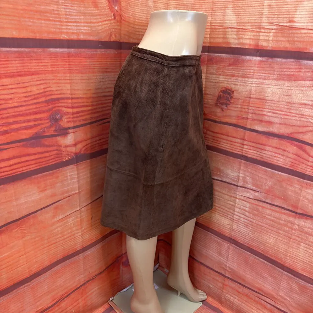 LIZ CLAIBORNE BROWN SUEDE SKIRT SZ 12 TCC