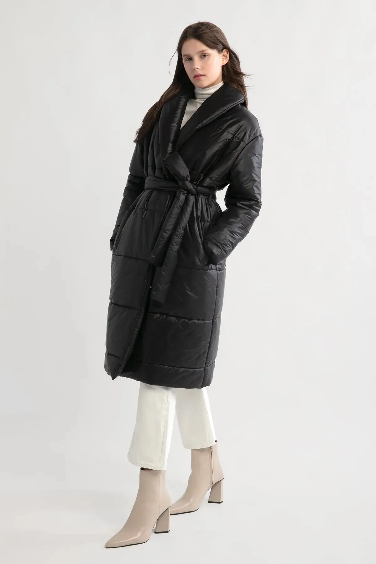 Look Glassy Long Puffer Coat