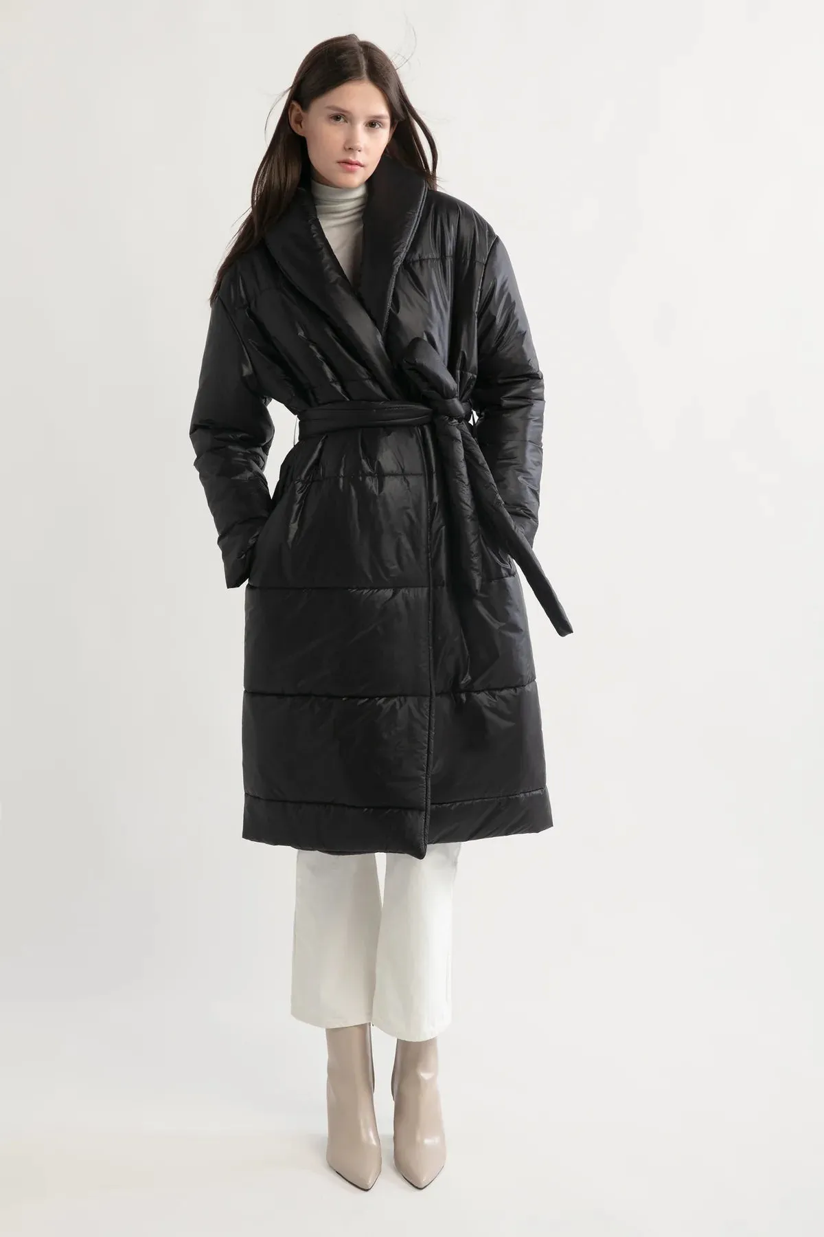 Look Glassy Long Puffer Coat