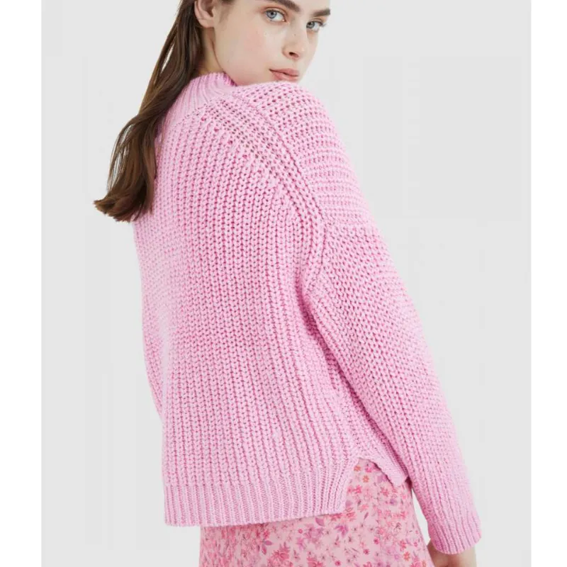 Marc Aurel Rib Mock Sweater - Pink