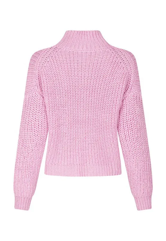 Marc Aurel Rib Mock Sweater - Pink