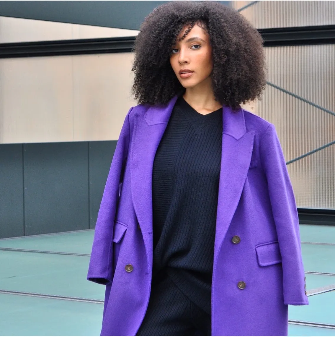 MAUVE SHOULDERPAD COAT