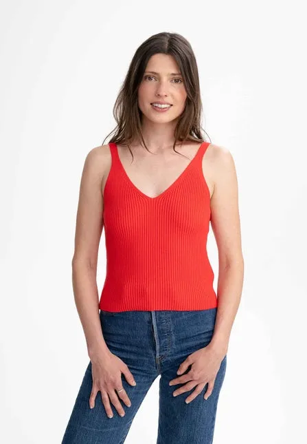 Melawear Rhada Poppy V Neck Knit Tank Top