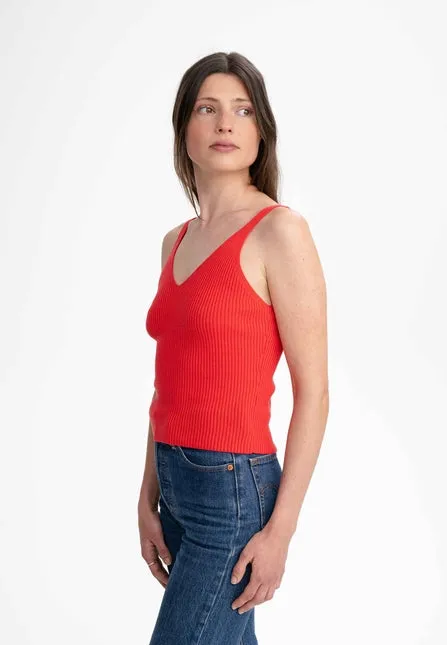 Melawear Rhada Poppy V Neck Knit Tank Top