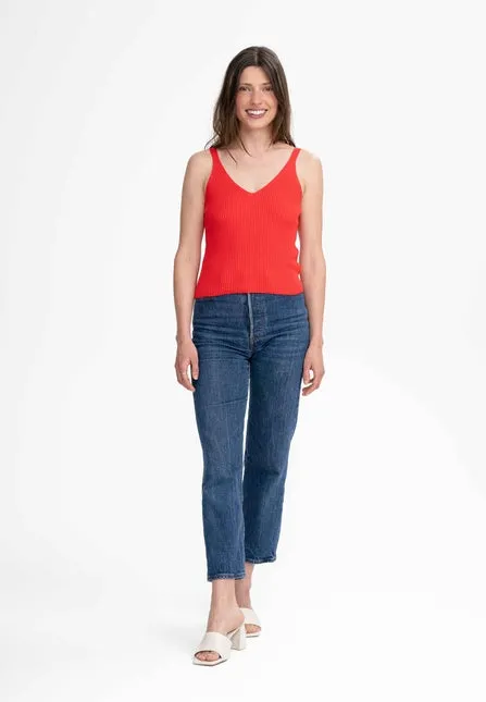 Melawear Rhada Poppy V Neck Knit Tank Top