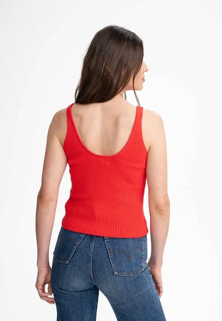 Melawear Rhada Poppy V Neck Knit Tank Top