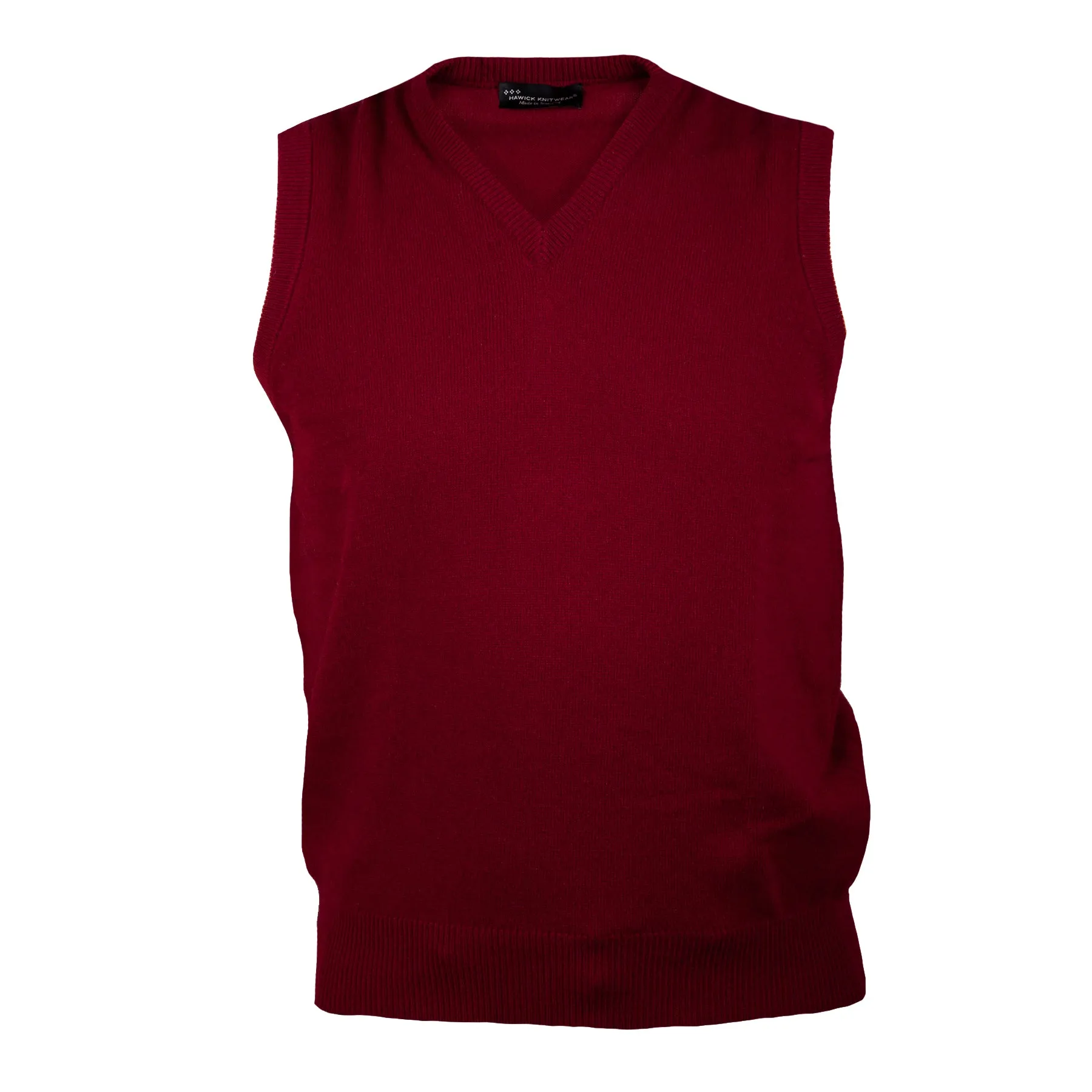 Men's Hawick Knitwear V-Neck Slipover  Claret