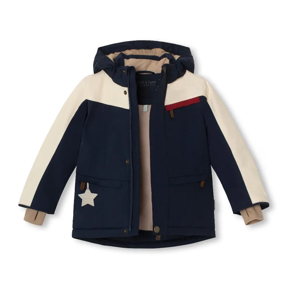 MINI A TURE Color-Block Fleece-Lined Winter Jacket for Kids