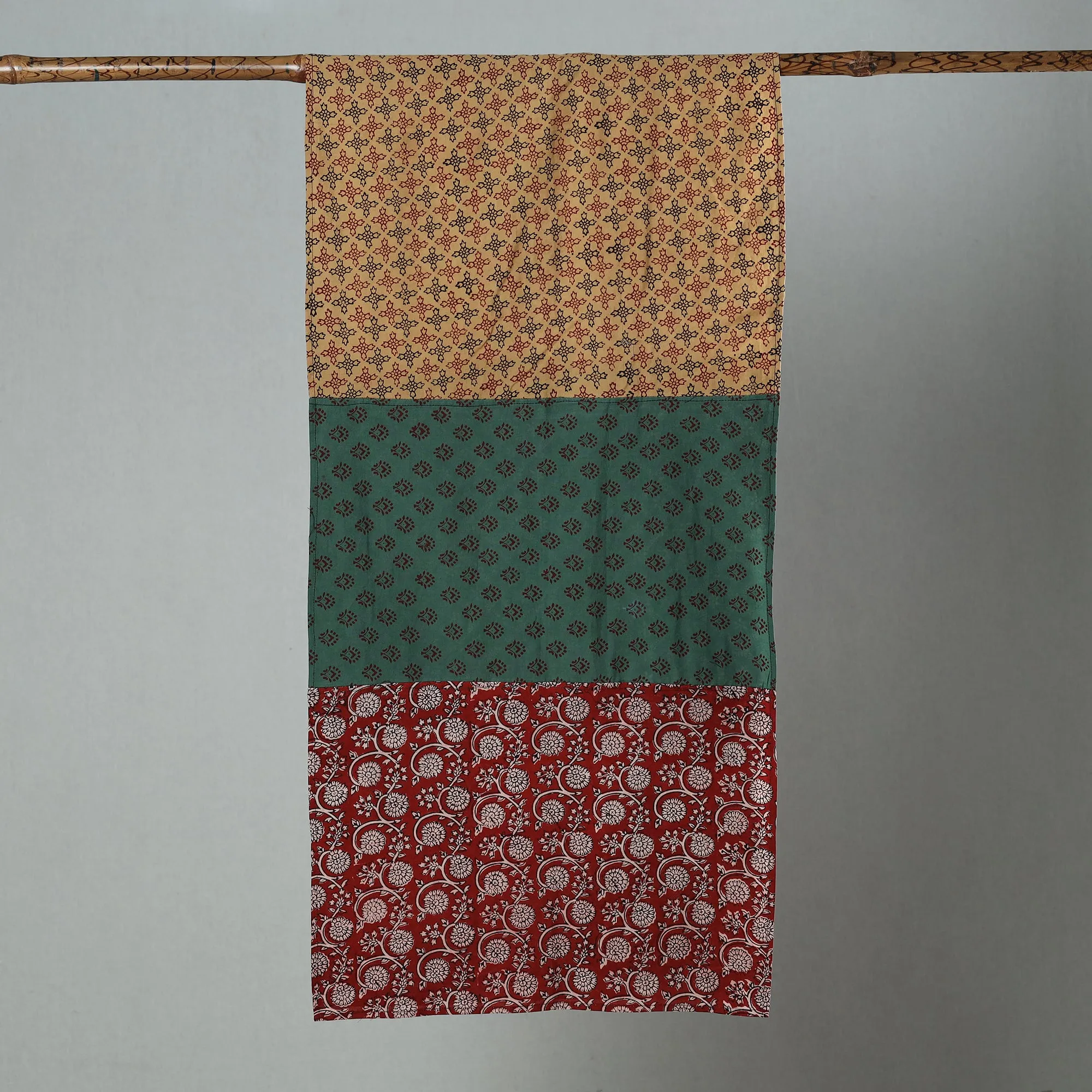 Multicolor - Bagh Block Printed Patchwork Cotton Stole 31