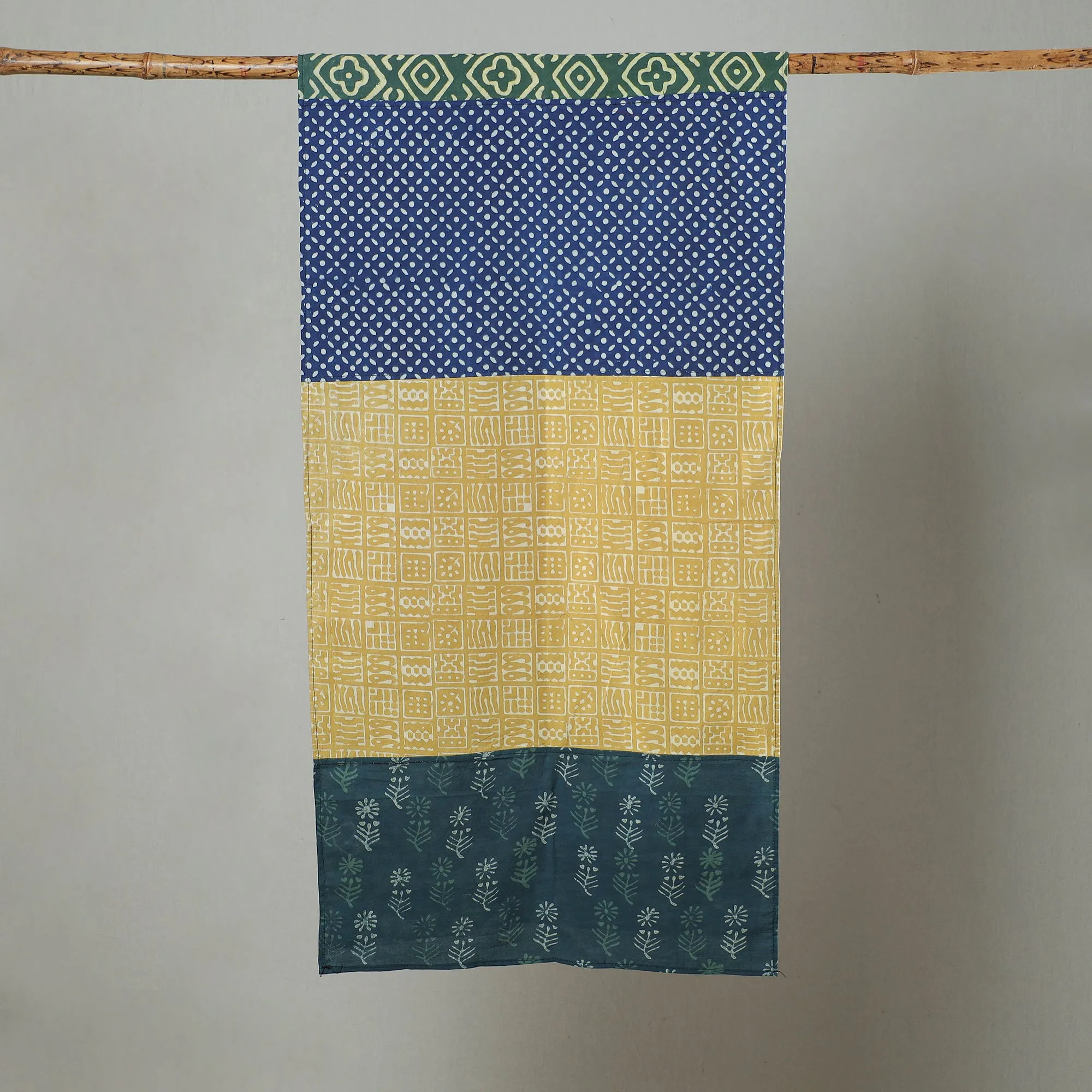 Multicolor - Patchwork Block Printed Cotton Stole 26