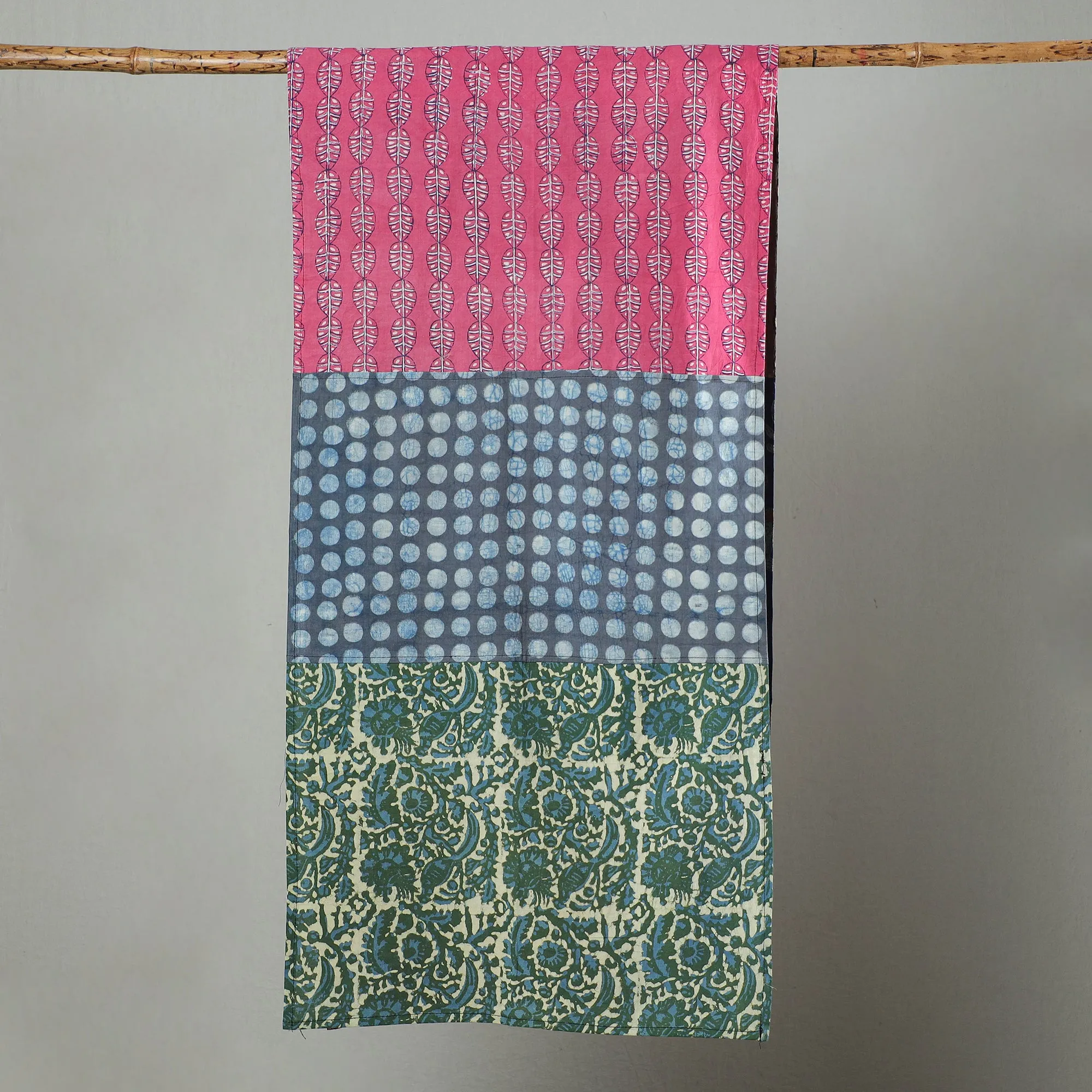 Multicolor - Patchwork Block Printed Cotton Stole 49