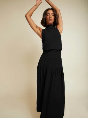 Nation LTD - Margot Turtleneck Tank Dress in Jet Black