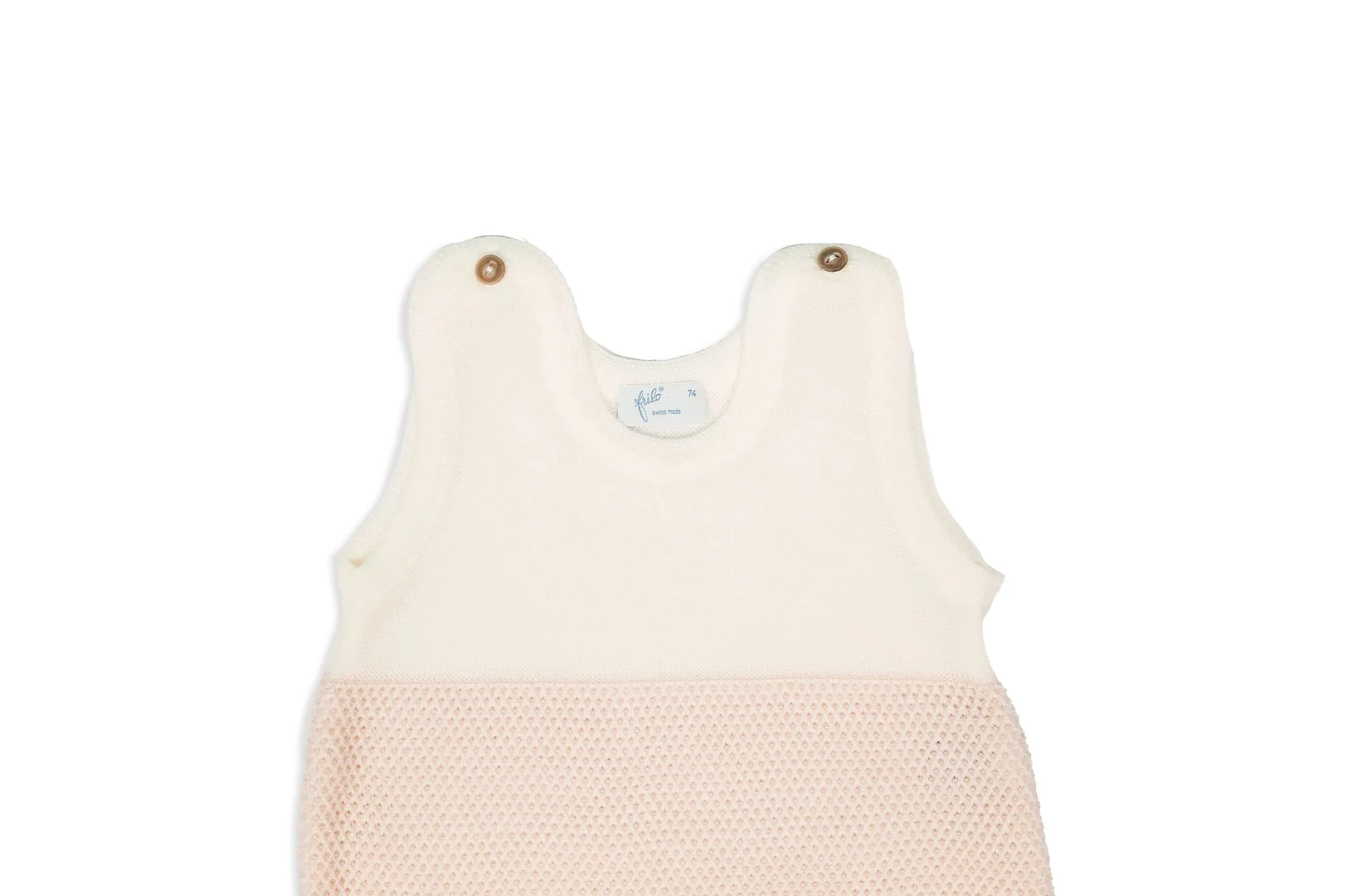 Off-White Soft Rose Merino Wool Romper with Feet