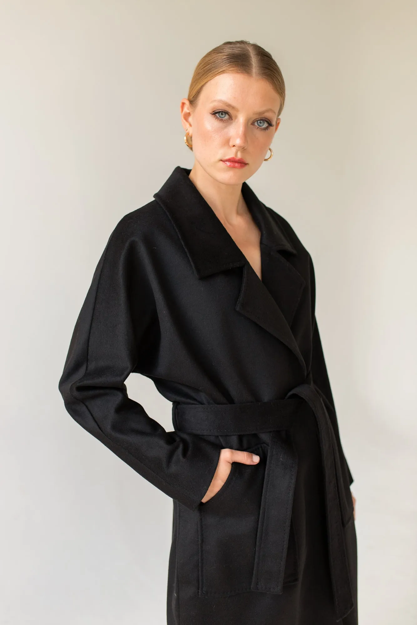 Oversized Cashmere Coat Black