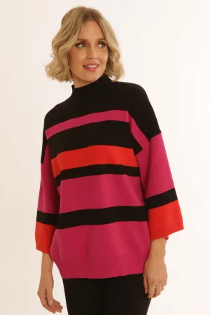 Pomodoro Womens Stylish Stripe Jumper Sweater - Model 52450