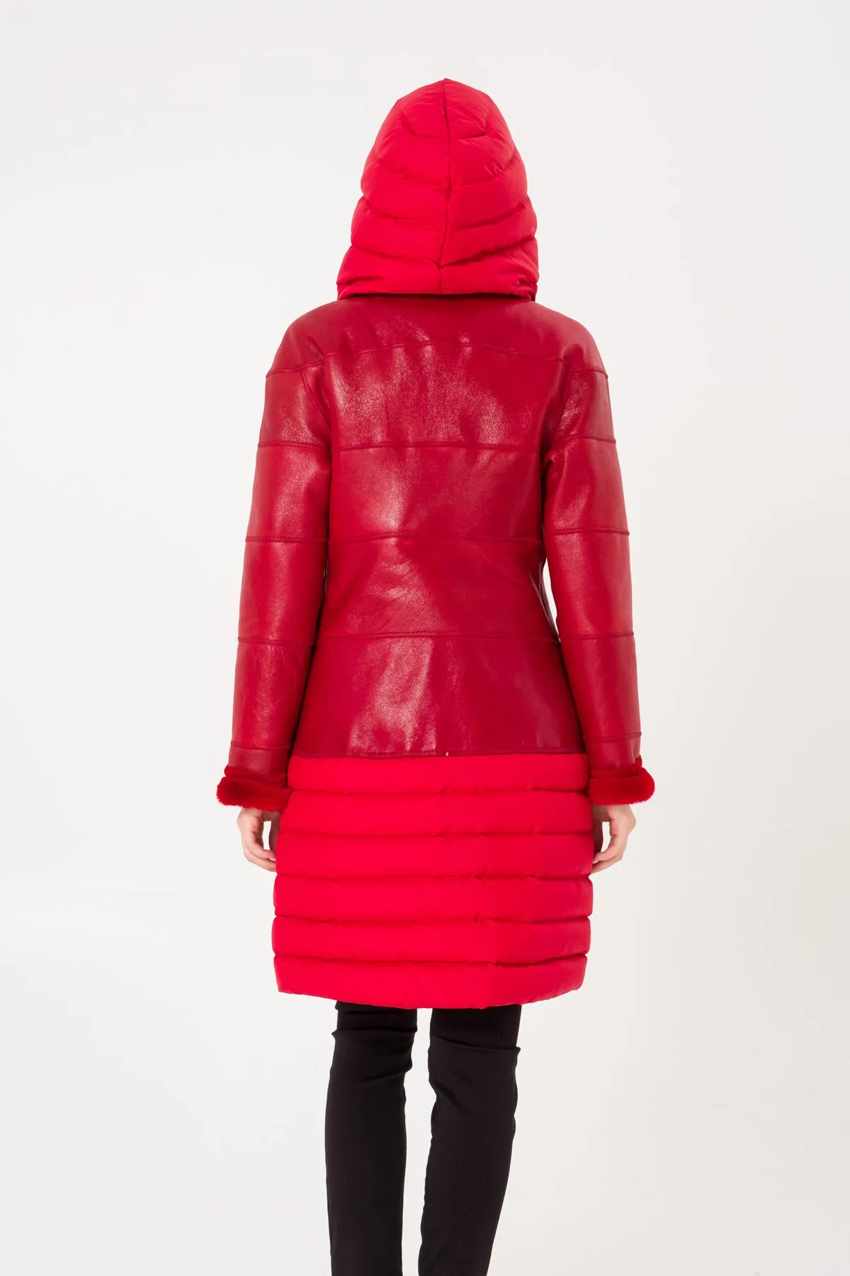 Red Long Leather Coat