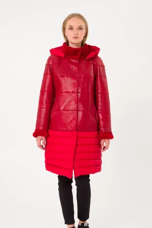 Red Long Leather Coat