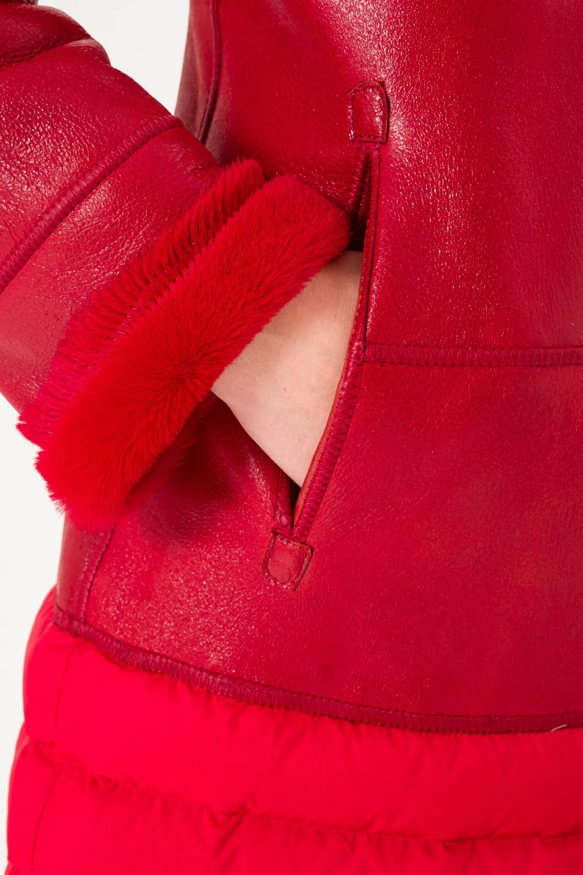 Red Long Leather Coat